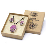 Pink Real Flower Jewellery Set