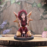 Poppy Red Crystal Fairy Figurine