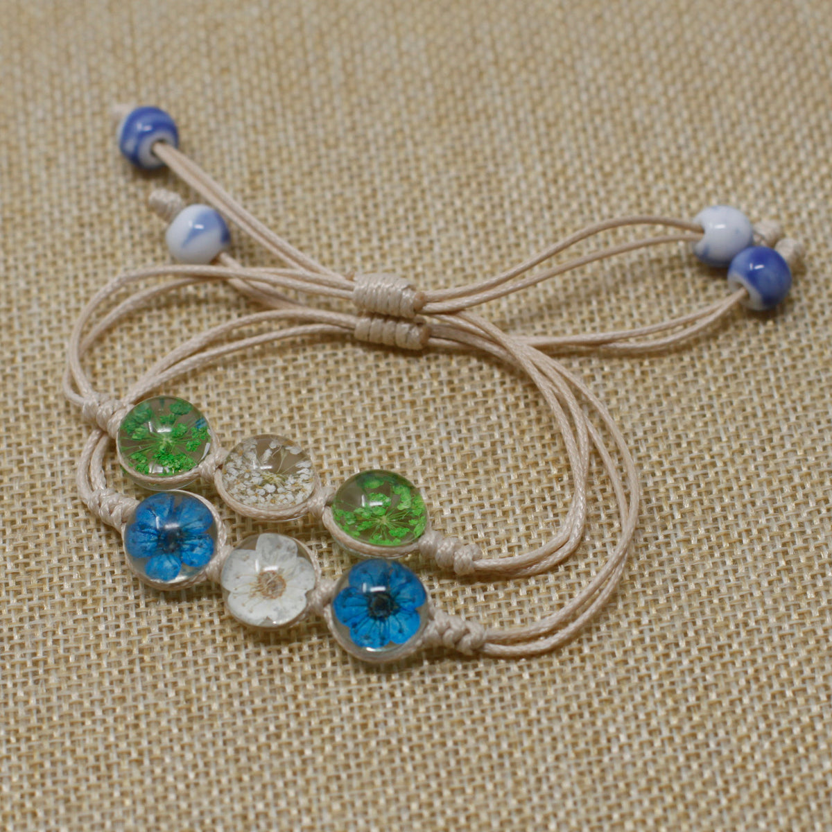 Pressed Flower Bracelet Set