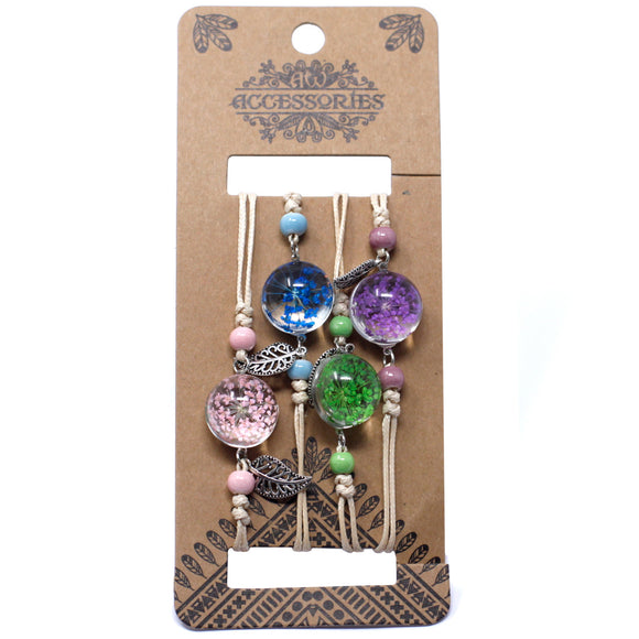 Pretty Flower & Leaf Bracelet Set
