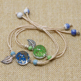 Pretty Flower & Leaf Bracelet Set
