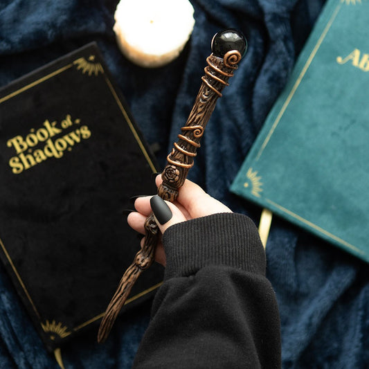 Protection Black Obsidian Crystal Wand