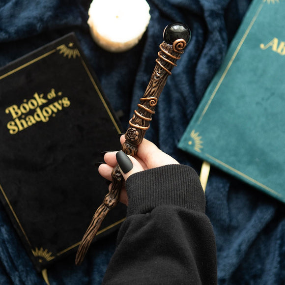 Protection Black Obsidian Crystal Wand