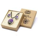 Purple Flower Jewellery Set
