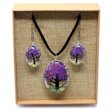 Purple Flower Jewellery Set