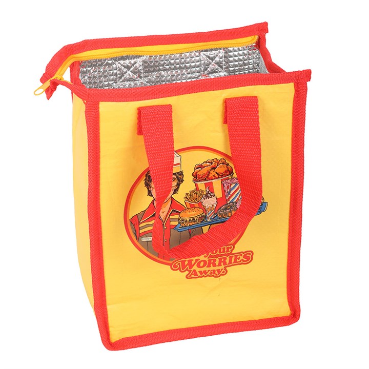 Eat Your Worries Lunch Bag by Steven Rhodes