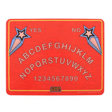 Red Ouija board with stars on a white background
