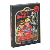 Box for 'Let's Talk to Ghosts' game with children and skeleton illustration.