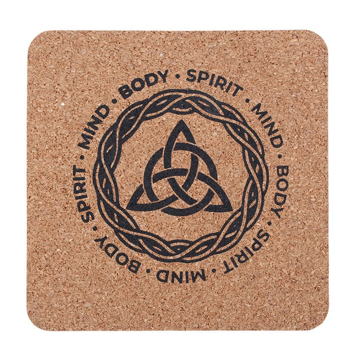 Celtic triquetra knot cork coaster