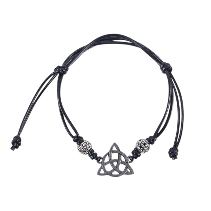 Adjustable Celtic triquetra cord bracelet