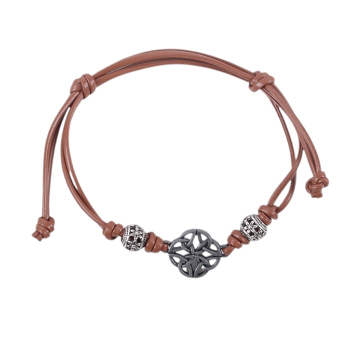 Brown Celtic Shield Knot Bracelet front view