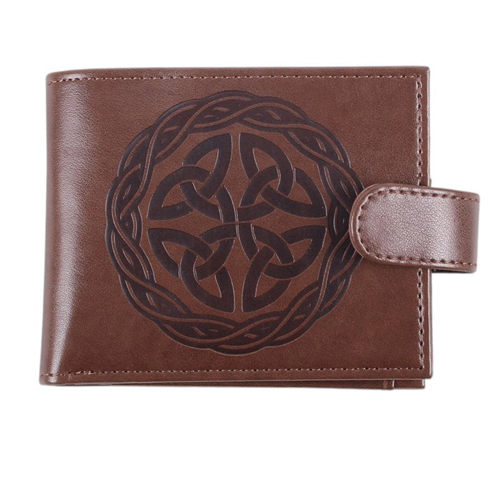 Celtic shield knot brown wallet front view