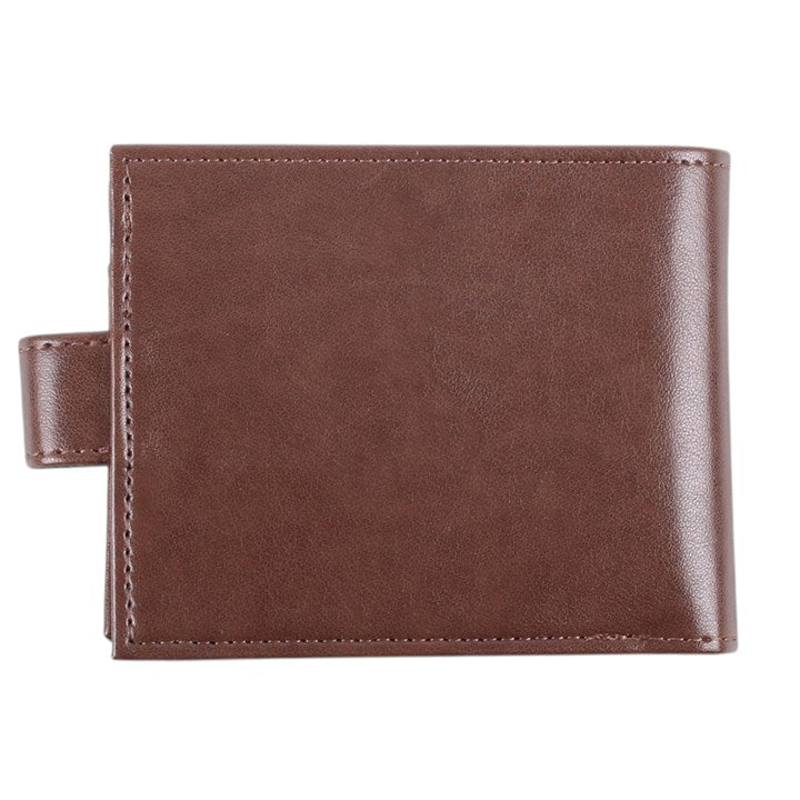 Brown faux leather Celtic wallet back view