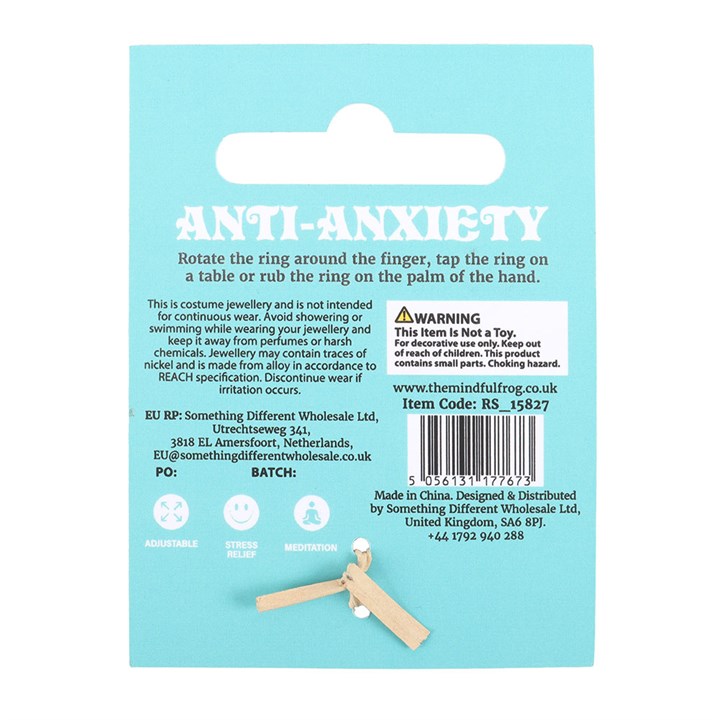 Back of Rain or Shine fidget ring packaging