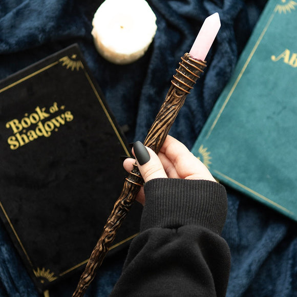 Romance Rose Quartz Crystal Point Wand