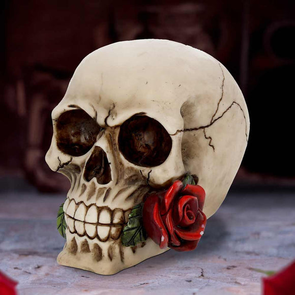 Rose From The Dead Skull Ornament