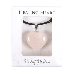 Rose Quartz Crystal Heart Necklace