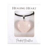 Rose Quartz Crystal Heart Necklace