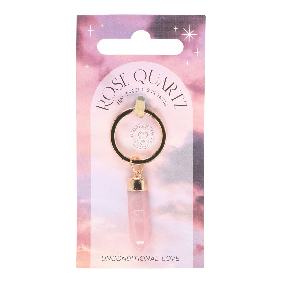 Rose Quartz Crystal Keyring
