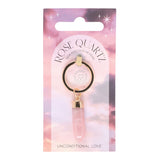 Rose Quartz Crystal Keyring