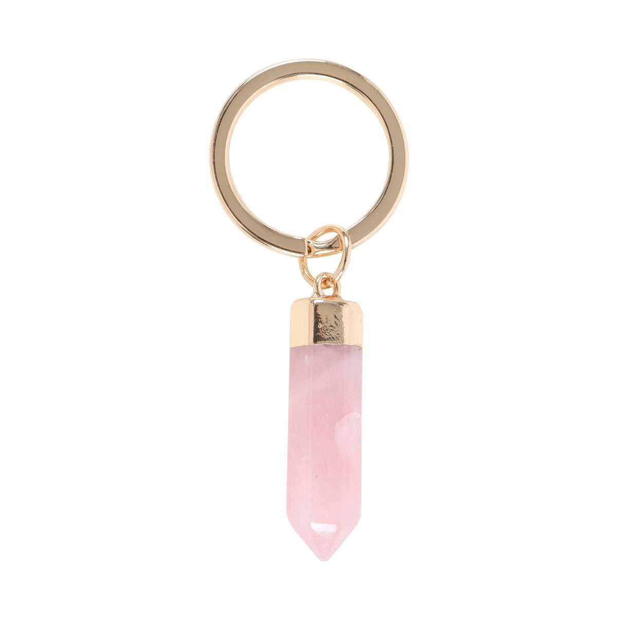 Rose Quartz Crystal Keyring