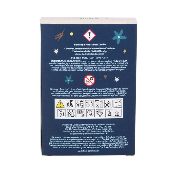 Blackberry and Pine winter ritual candle packaging