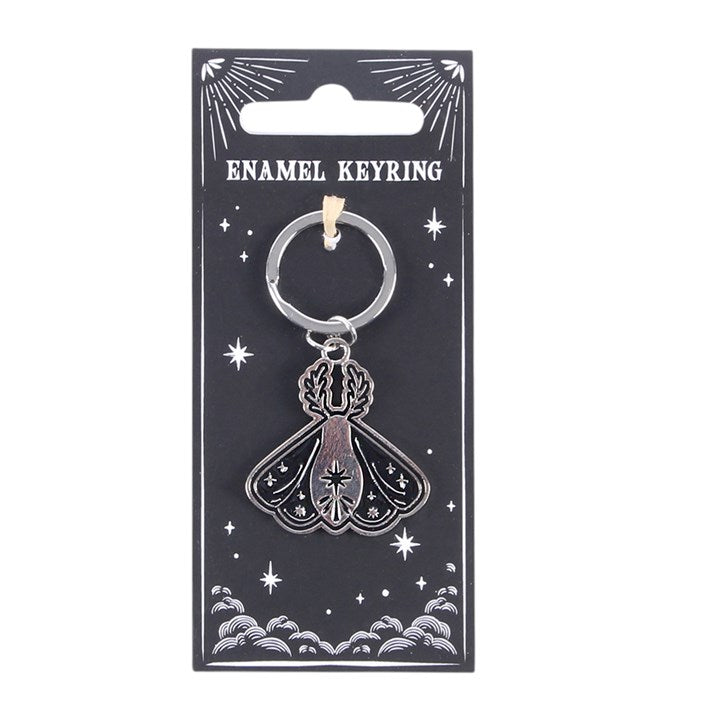 Black Moth Keyring on celestial display card