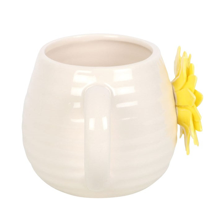 3D sunflower ceramic mug side view