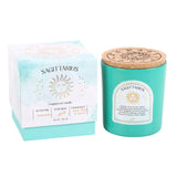 Sagittarius Ylang Ylang & Amber, Amazonite Crystal Candle
