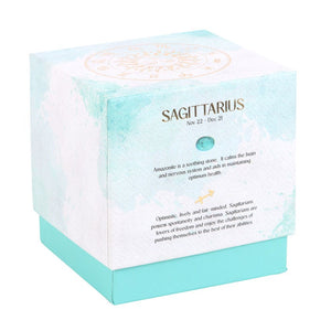Sagittarius Ylang Ylang & Amber, Amazonite Crystal Candle