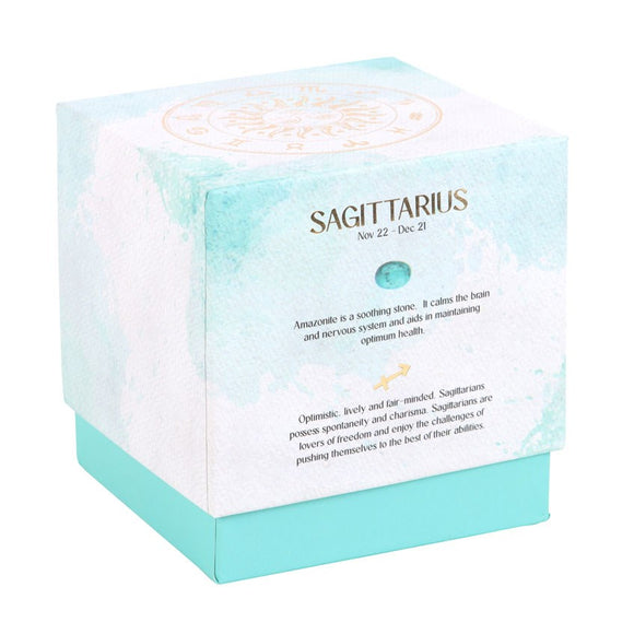 Sagittarius Ylang Ylang & Amber, Amazonite Crystal Candle