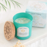 Sagittarius Ylang Ylang & Amber, Amazonite Crystal Candle