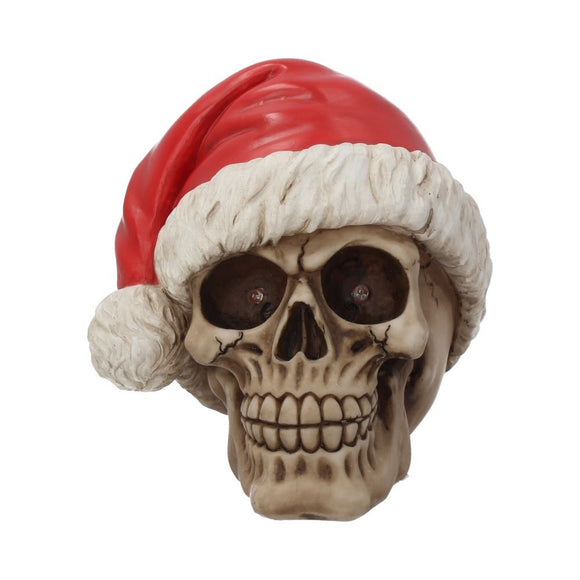Santa Hat Christmas Skull, Flashing Eyes