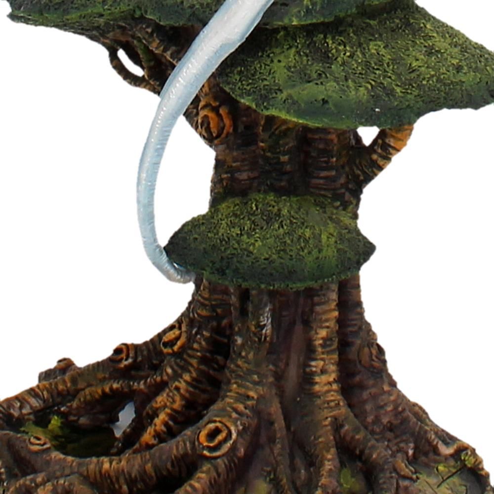 Detailed moss-covered tree base of Sapiens dragon ornament