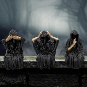 See, Hear, Speak No Evil Grim Reaper Shelf Sitters