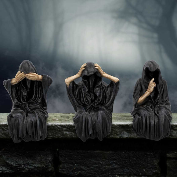 See, Hear, Speak No Evil Grim Reaper Shelf Sitters