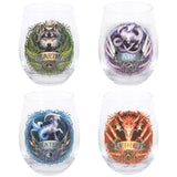 Set of 4 Elemental Glasses by Anne Stokes