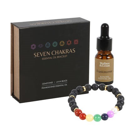 Seven Chakra Crystal Essential Oil Bracelet