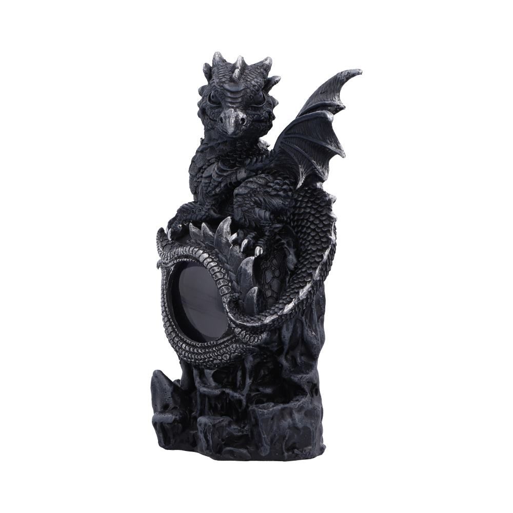 Shadow Sentinel black dragon figurine side view