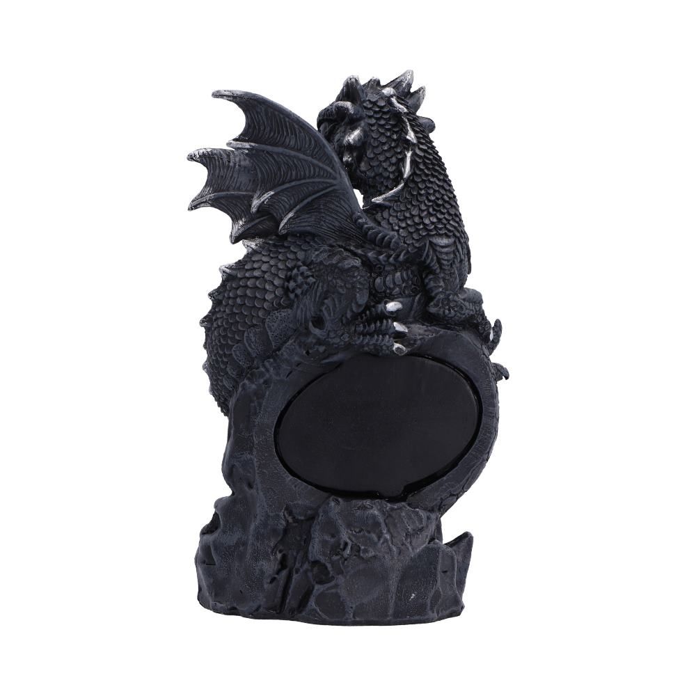 Back of Shadow Sentinel black dragon figurine
