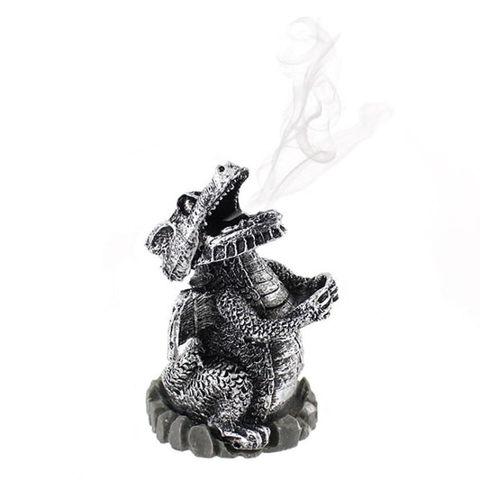 Silver dragon incense cone holder
