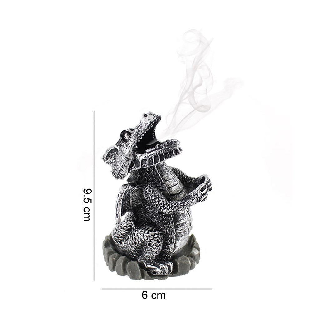Resin dragon incense holder with smoke effect