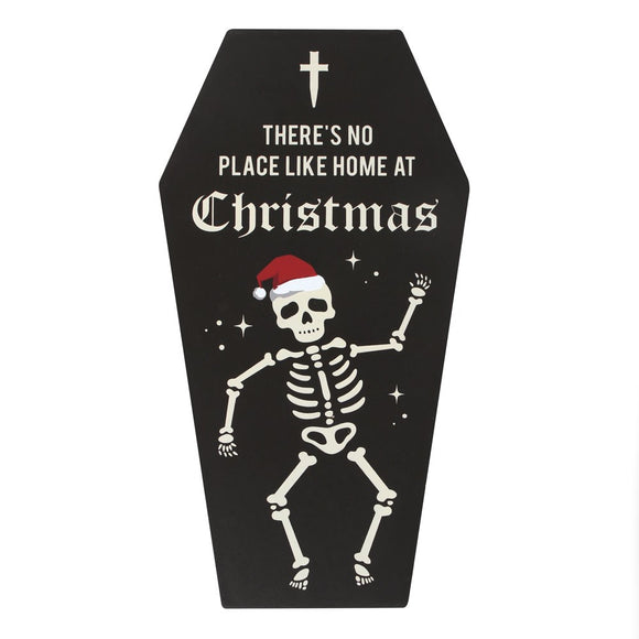 Skeleton Coffin Christmas Sign