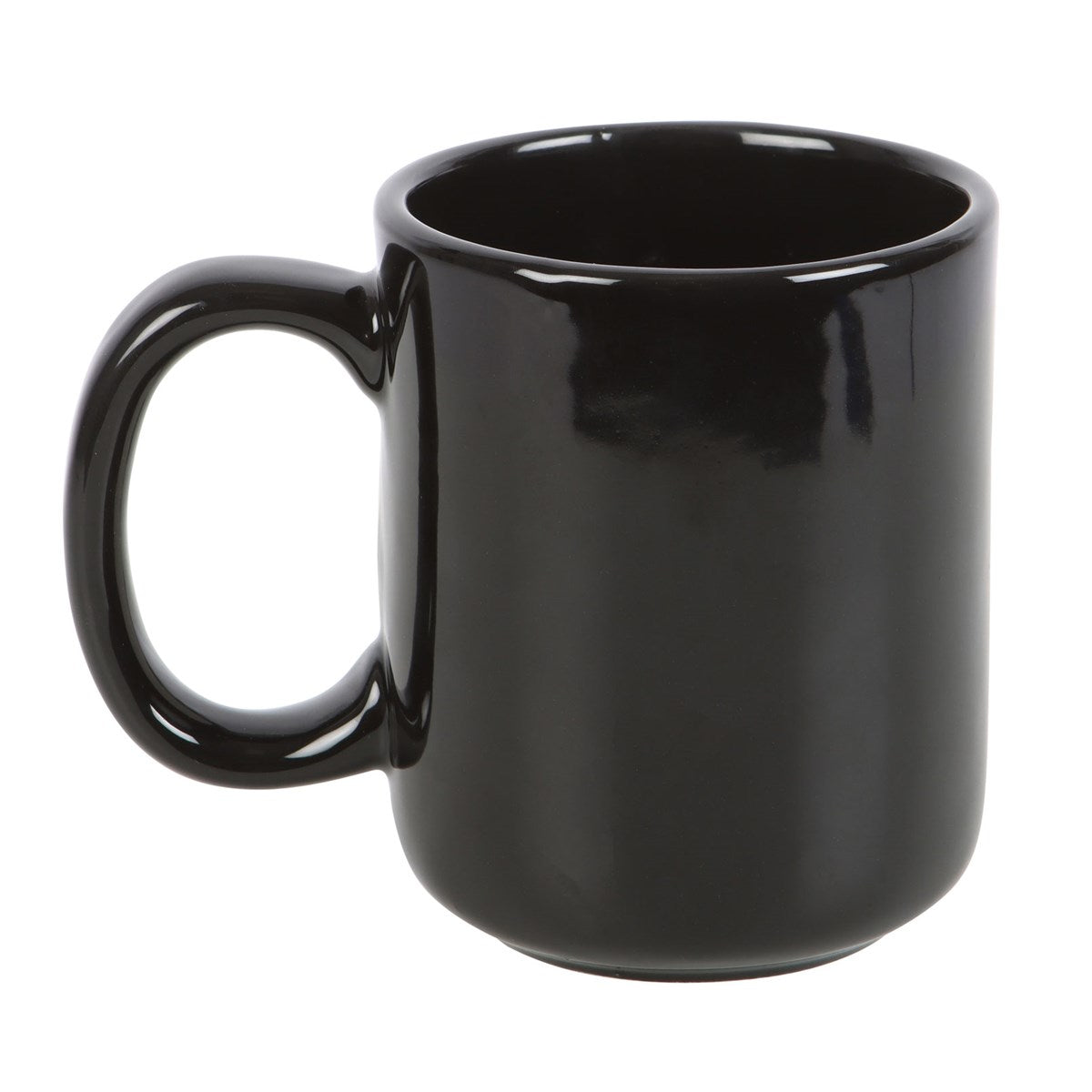 Black ceramic Skeleton Hand Mug rear view