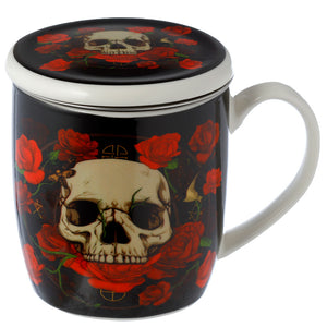 Skulls & Roses Lidded Mug & Tea Infuser
