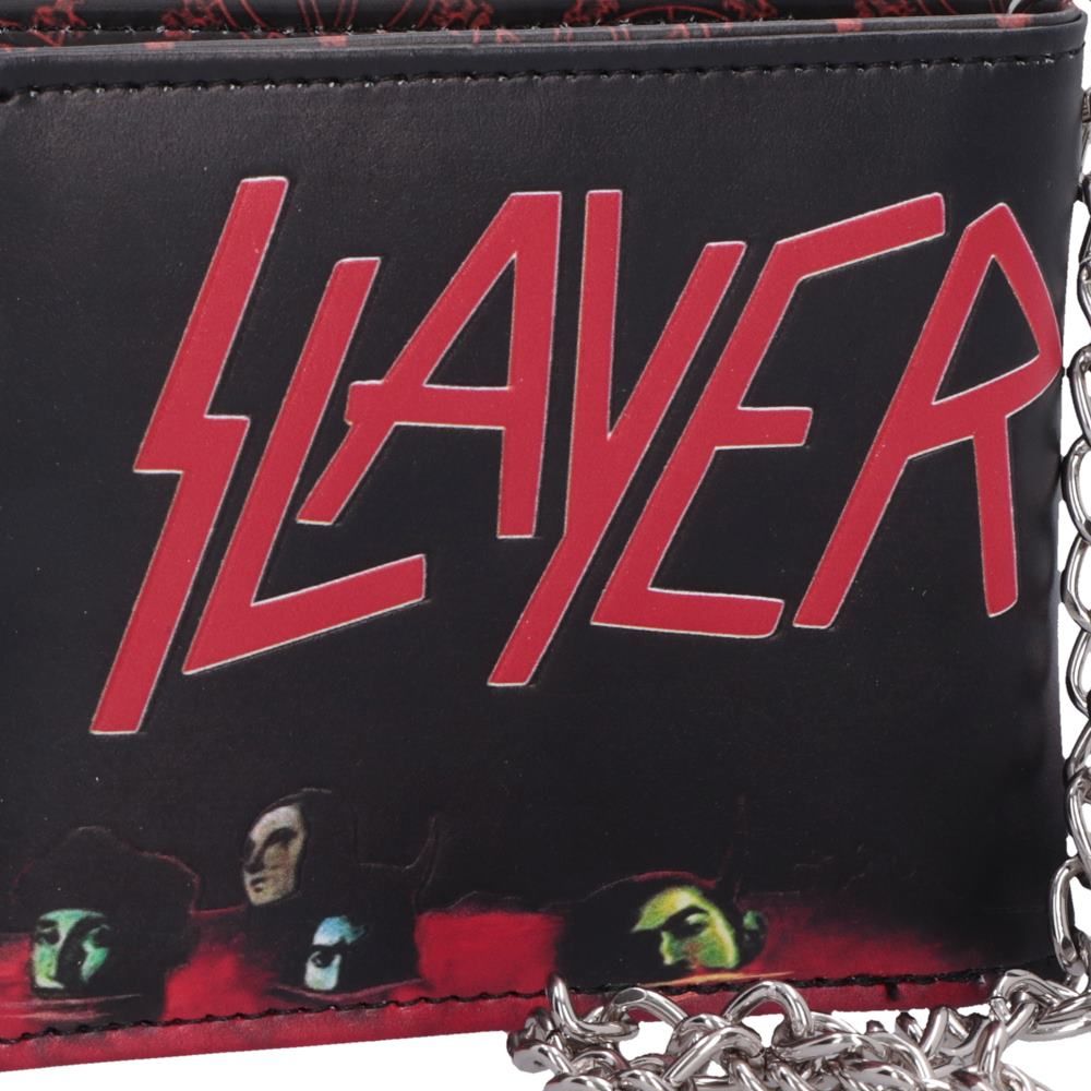 Slayer Reign in Blood wallet with chain and bottle opener, band logo on back