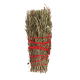 Smudge Stick with Rosemary and Red Flowers