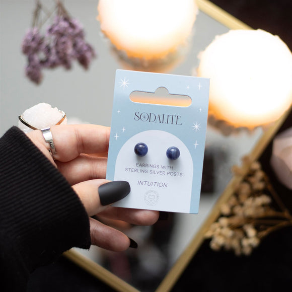 Sodalite Crystal Stud Earrings