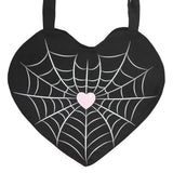 Spiderweb Heart Satin Tote Bag
