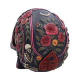 Rear view of Spirit Board Bloom Skull with floral and planchette artwork